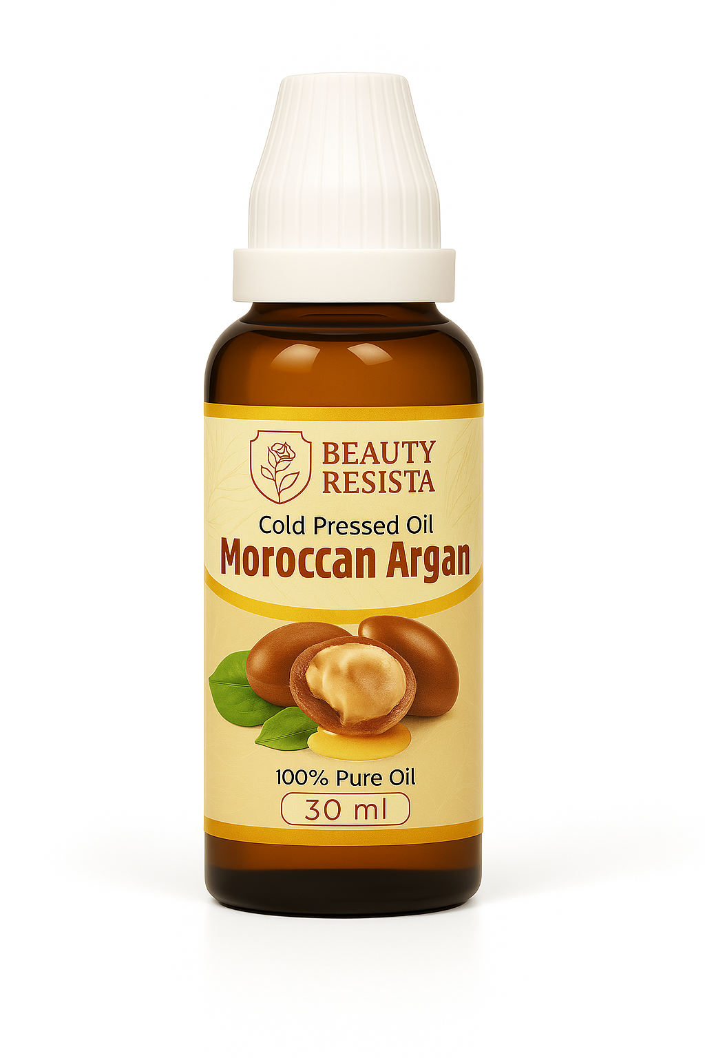 Beauty Resista Cold-Pressed Moroccan Argan Oil 30ml – 100% Pure Hair, Skin & Beard Oil for Deep Moisture & Repair