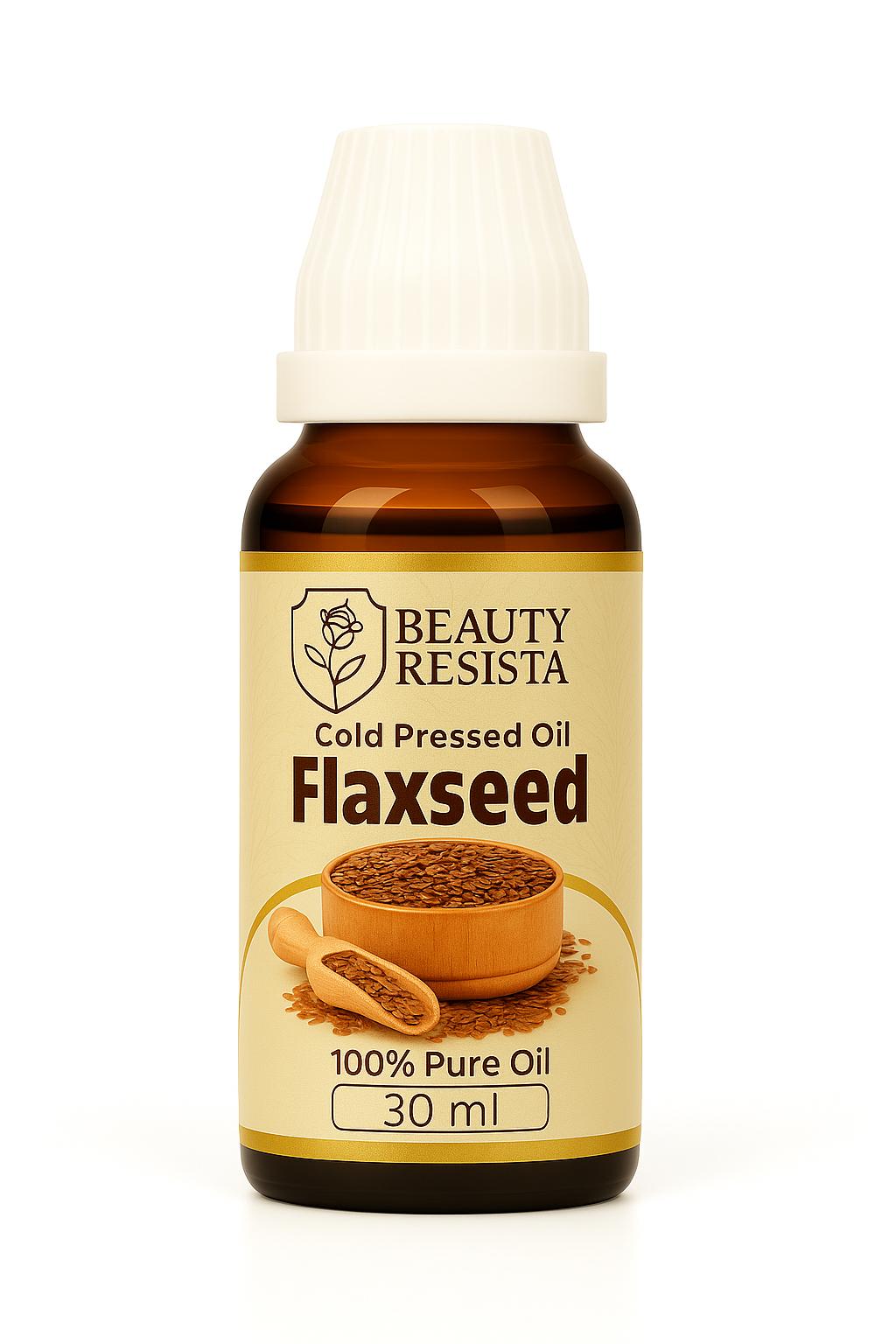 Beauty Resista Flaxseed Oil 30ml – Cold Pressed Omega-Rich Oil for Skin Hydration & Hair Strength