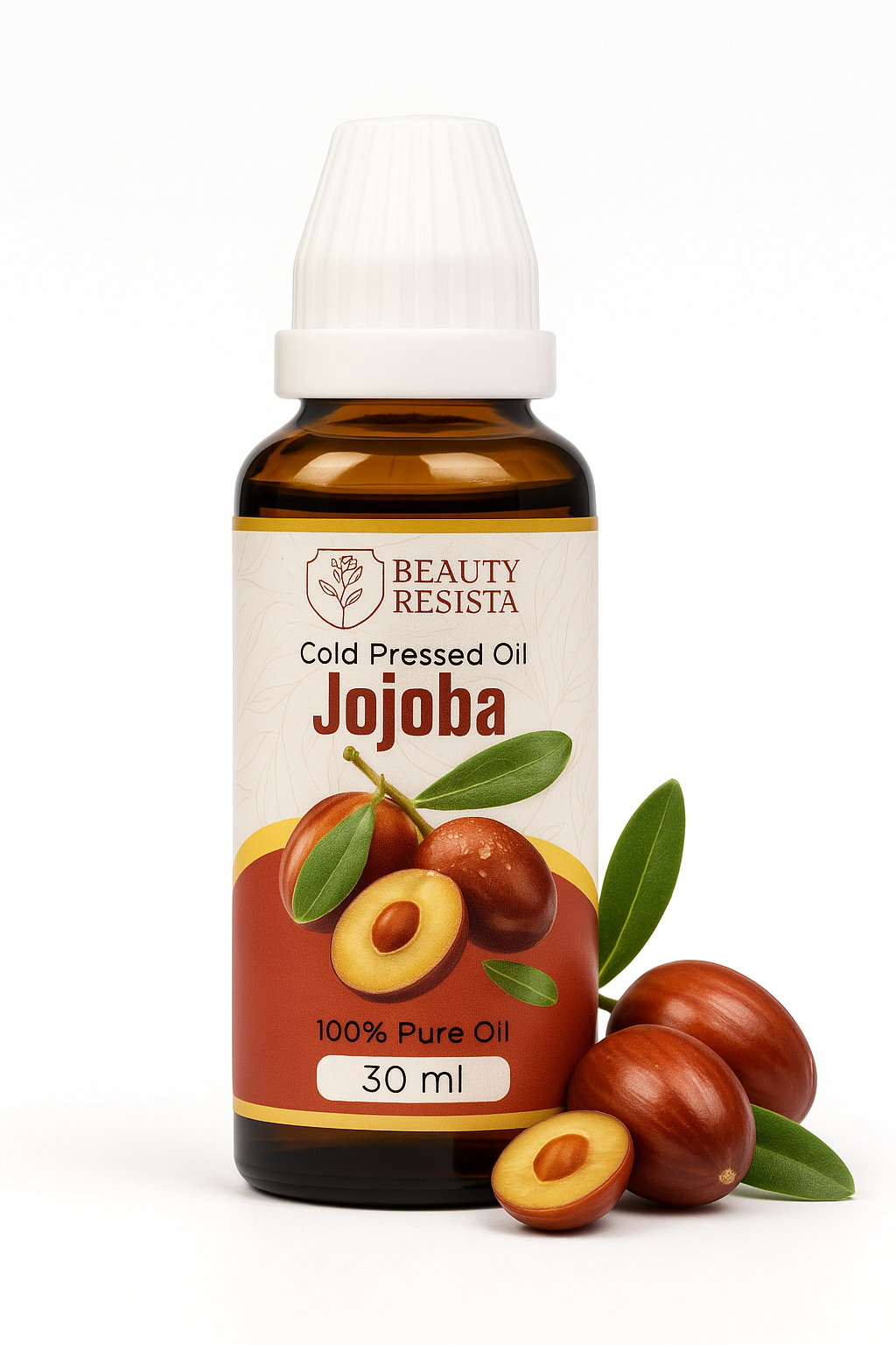 Beauty Resista 100% Pure Cold Pressed Jojoba Oil 30ml | Lightweight Non-Greasy Oil for Skin & Hair |