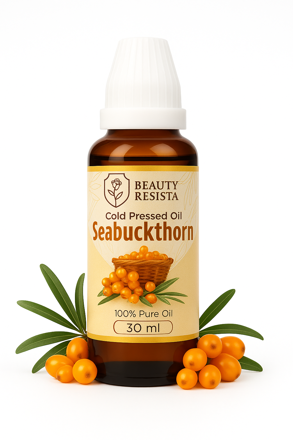 Beauty Resista Seabuckthorn Oil 30ml – Cold-Pressed Omega-Rich Glow Oil for Skin Repair & Hair Nourishment