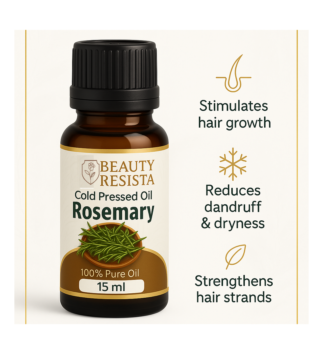 Rosemary Oil<br> <small>For Hair Growth, Strengthens Roots, Controls Dandruff & Promotes Healthy Shine</small> - Image 2