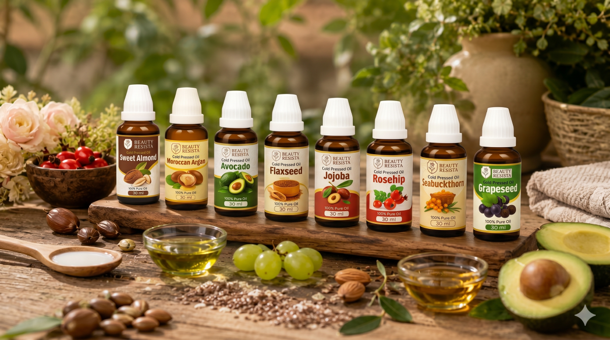 Best facial oils for women over 30 including rosehip, argan, jojoba, grapeseed, avocado, and sea buckthorn oils for natural anti-aging skincare.