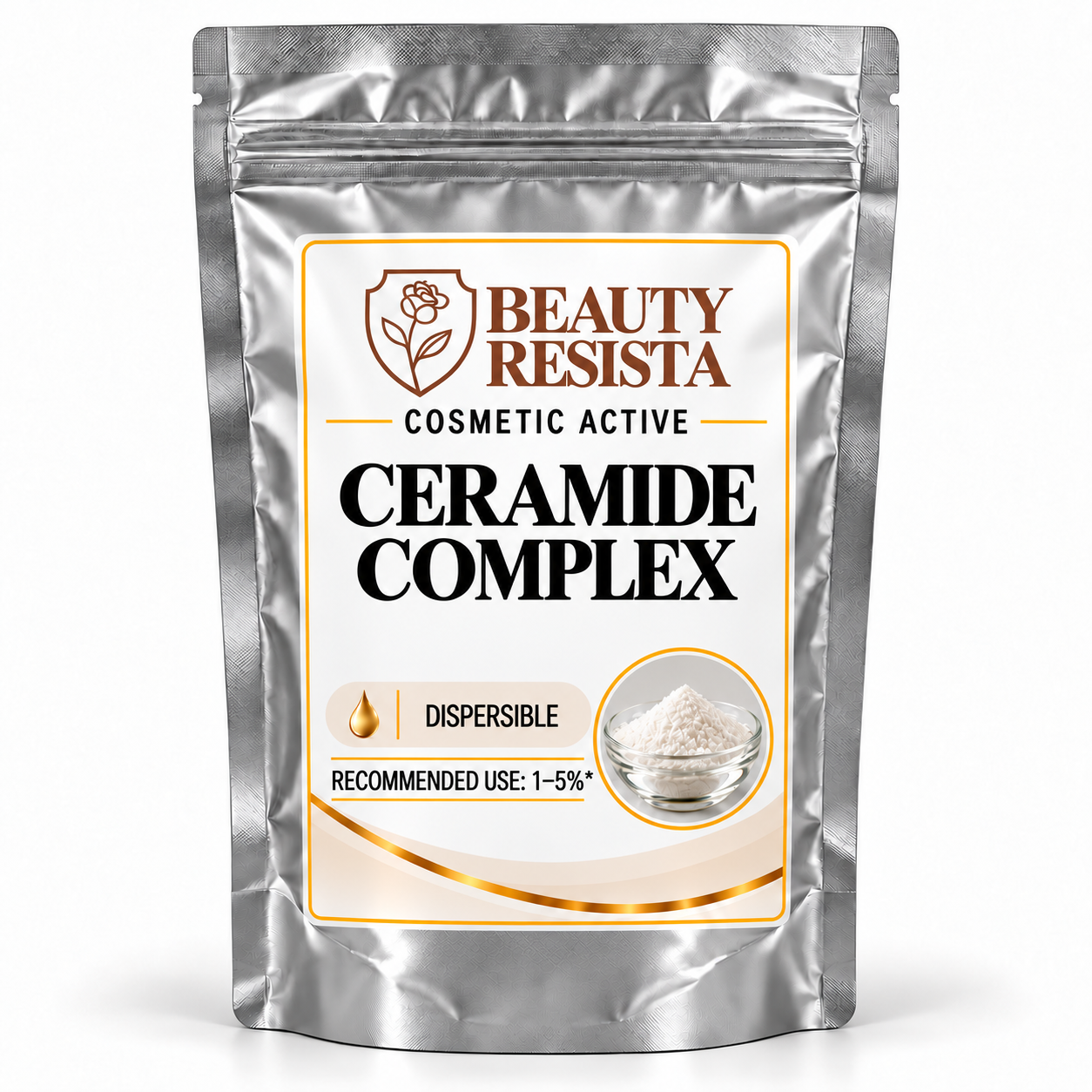 Beauty Resista Ceramide Complex cosmetic raw material for skin-barrier-support, moisturizing and dry sensitive-skin cosmetic formulations.