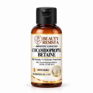 Beauty Resista Cocamidopropyl Betaine CAPB cosmetic-grade amphoteric surfactant raw material for gentle facial cleansers, shampoos, body washes and foaming rinse-off formulations.
